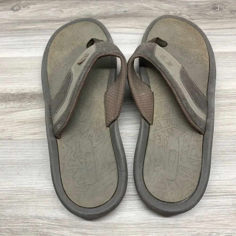 Oakley Supercoil 2.0 Sandal Size 14 Brown Thong Flip Flop Slides Slip On Shoes